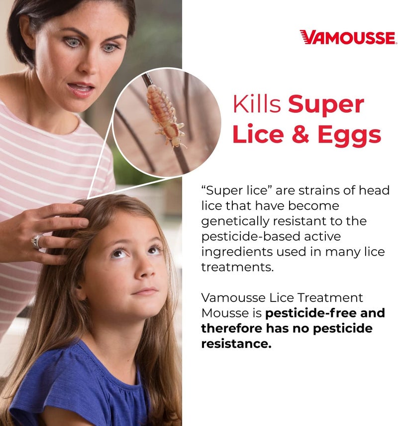 Vamousse Lice Emergency Kit, Includes Lice Treatment Mousse (6 Oz), Daily Lice Shampoo (4 Oz) & Steel Lice Comb for Kids & Adults, Ideal for Daily Use - Image 3